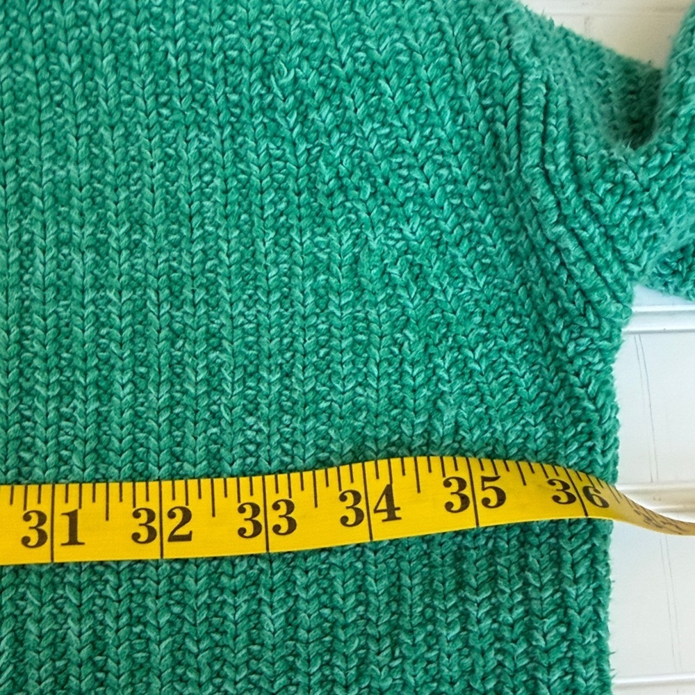 (278)Free People Relaxed V-Neck Sweater in Emerald Teal - Picture 4 of 4